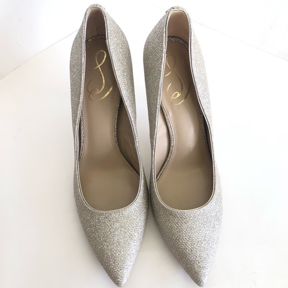 Sam Edelman Hazel Pointed Toe Slip-On Stilettos Light Gold/Silver Size 8 - Picture 13 of 16